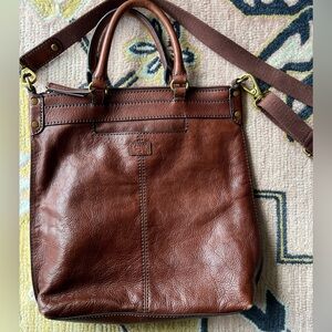 Fossil leather bag with strap